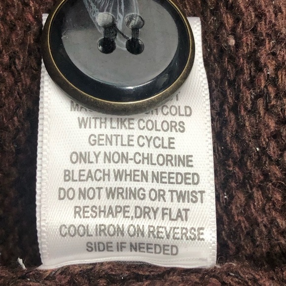 Fortune + Ivy brown button tab detail open long cardigan sweater NWOT sz XS - Picture 6 of 7